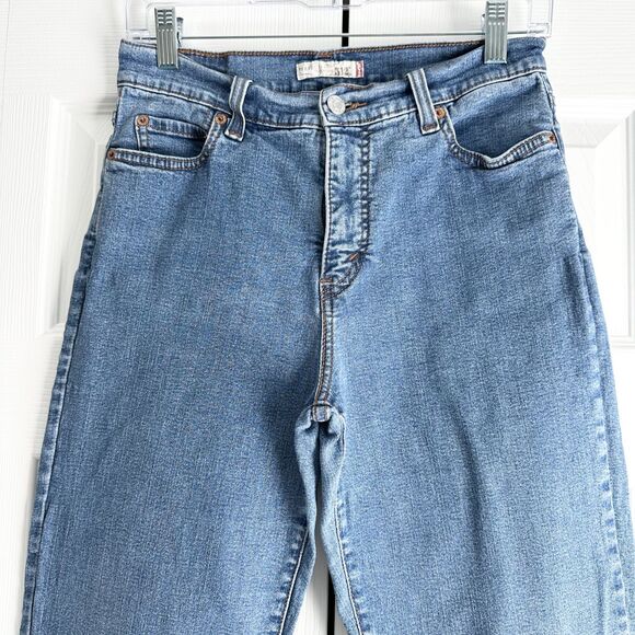 Levi's 512 Slimming Women's Jeans Size 10M Blue Stretch Mid Rise Straight Leg - Picture 2 of 11